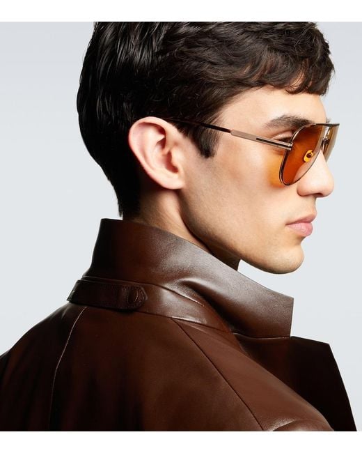 Tom Ford Brown Rupert-02 Aviator Sunglasses for men