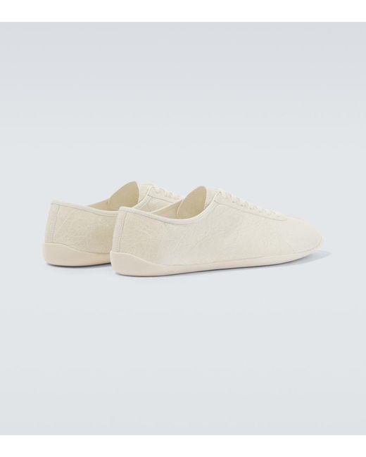 The Row White Clement Leather Sneakers for men
