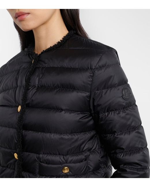 Moncler Black Fleurs Quilted Down Jacket
