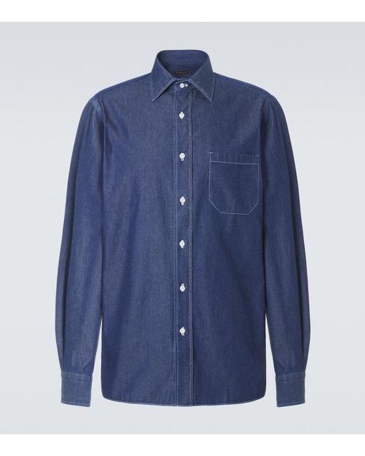 Camisa De Algodon Rubinacci de hombre de color Blue