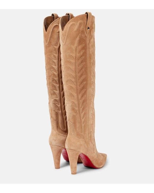 Christian Louboutin Brown Stiefel Santia Botta 85 Aus Veloursleder