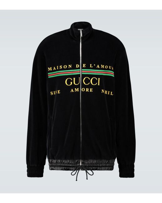 Veste de jogging en velours Maison de l'amour Gucci pour homme en coloris Black