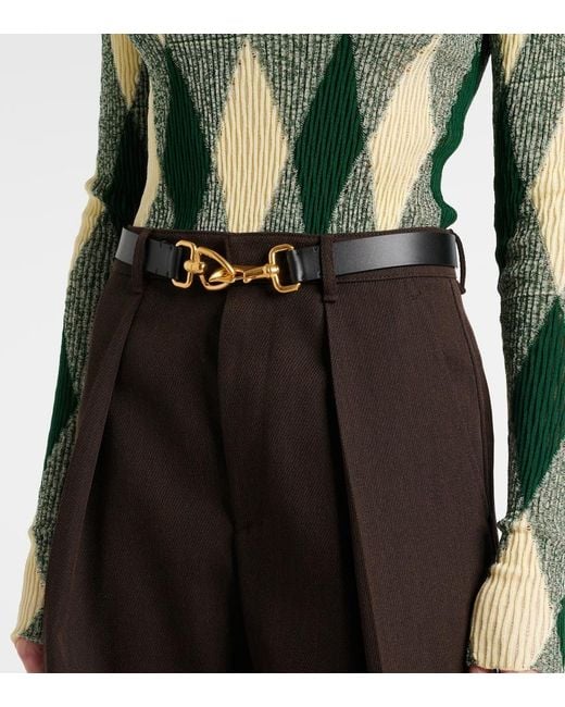Burberry Blue Equestrian Leather Belt