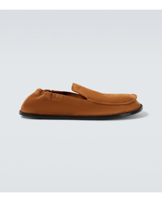Loewe Brown Flex Suede Loafers for men
