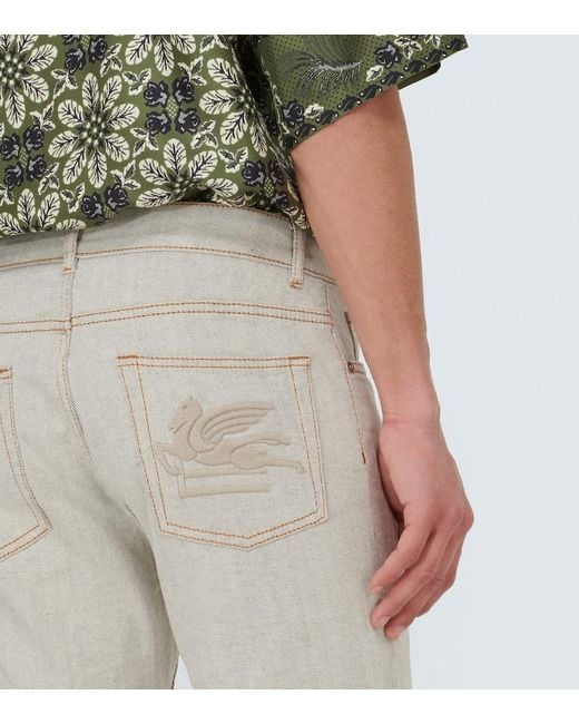 Etro Gray Straight Jeans for men