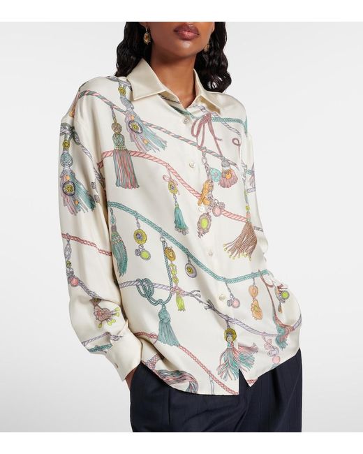 Versace Metallic Printed Silk Twill Shirt