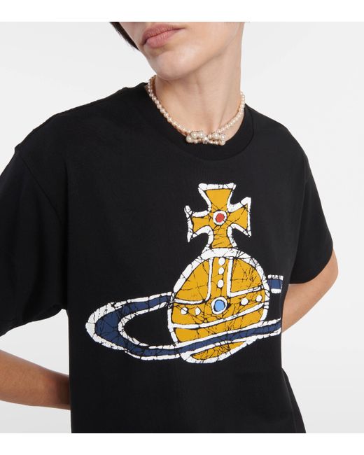 Vivienne Westwood Black Orb Printed Cotton Jersey T-shirt