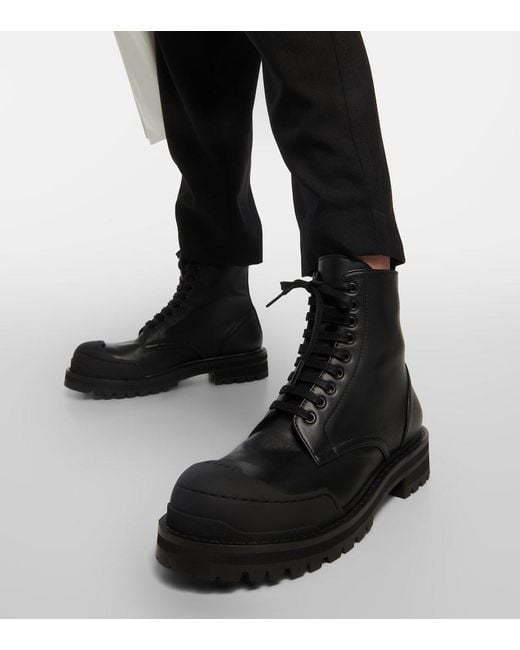 Marni Black Dada Leather Combat Boots