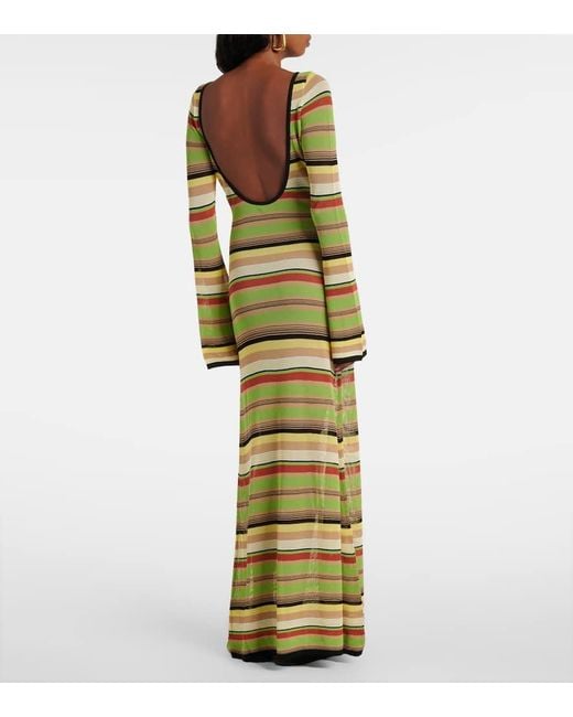 Sir Metallic Coastline Striped Maxi Dress