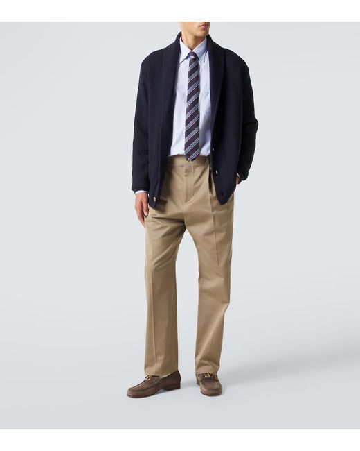 Valentino Blue Vgold Cotton Oxford Shirt for men