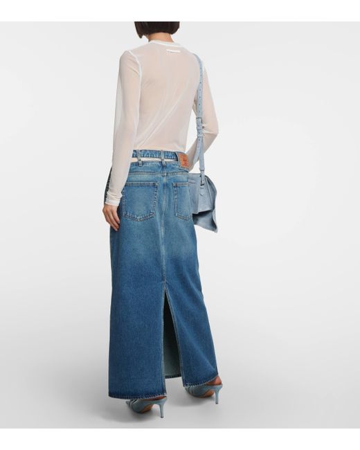Y. Project Blue Y Belt Denim Maxi Skirt