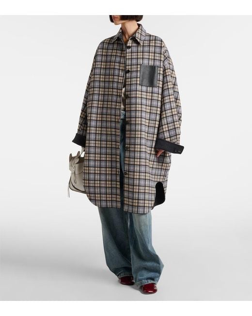 Loewe Gray Reversible Wool And Cashmere Coat