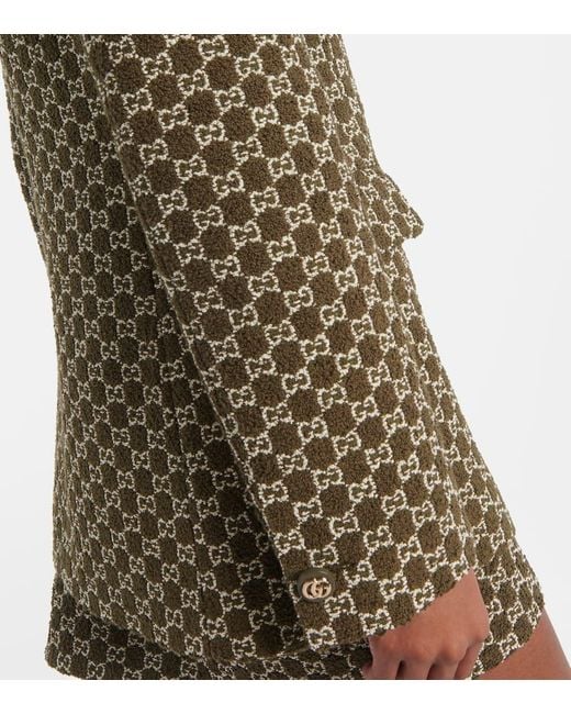 Gucci Green Gg Tweed Blazer