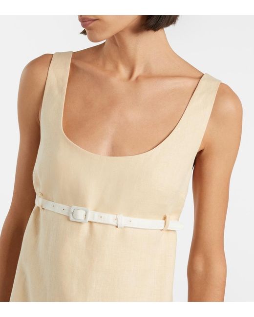 Posse Natural Pamela Belted Linen Minidress