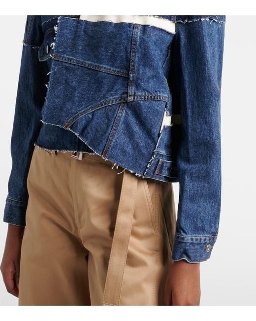 Sacai Blue Patchwork Denim Jacket