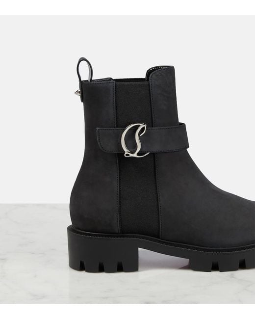 Christian Louboutin Black Cl Chelsea Leather Lug-sole Boots