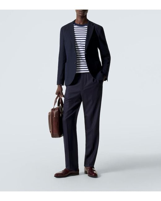 Slowear Blue Cotton Blazer for men