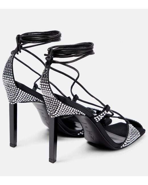 The Attico Black Adele Embellished Sandals