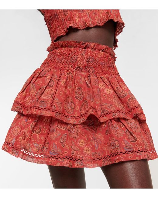 Sir Red Allegra Floral Ramie Miniskirt