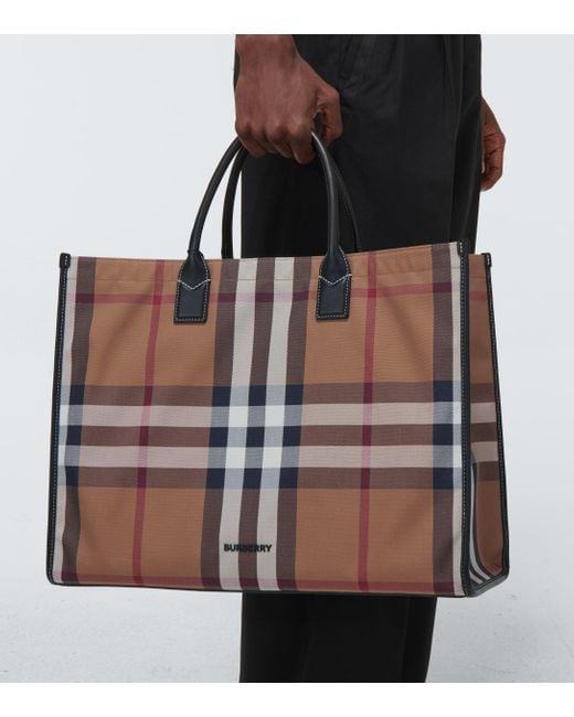 burberry check tote