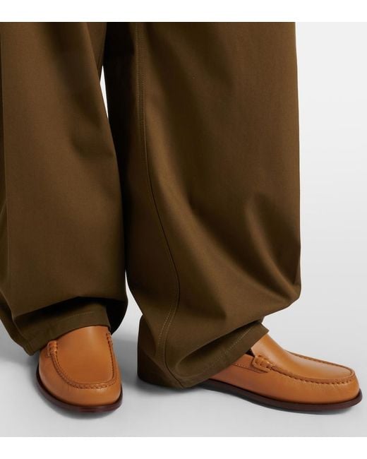 Tod's Brown Studded Leather Loafers