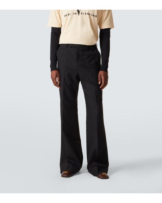Valentino Black High-Rise Flared Pants for men