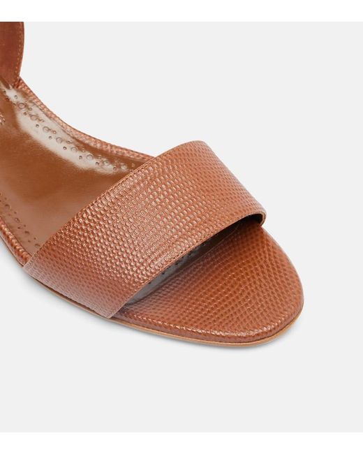 Manolo Blahnik Brown Patobarnu 30 Leather Slingback Sandals