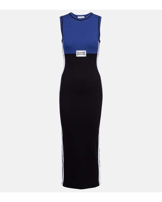 Jean Paul Gaultier Blue Midikleid Aus Einem Baumwollgemisch