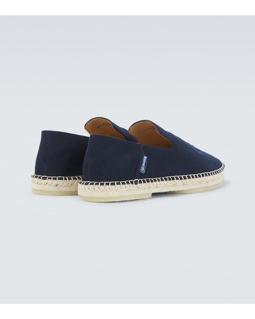 Vilebrequin Blue Embroidered Canvas Espadrilles for men