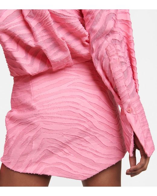 The Attico Pink Silvye Zebra-Print Fil Coupe Minidress