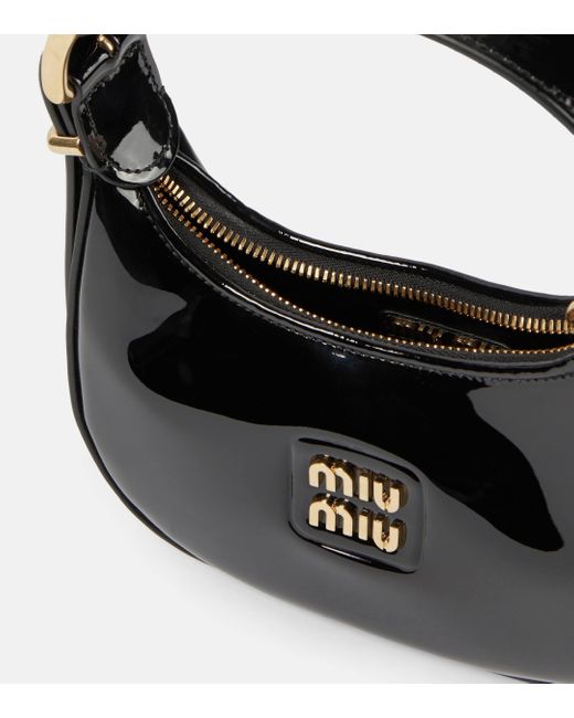 Miu Miu Black Mini Patent Leather Shoulder Bag