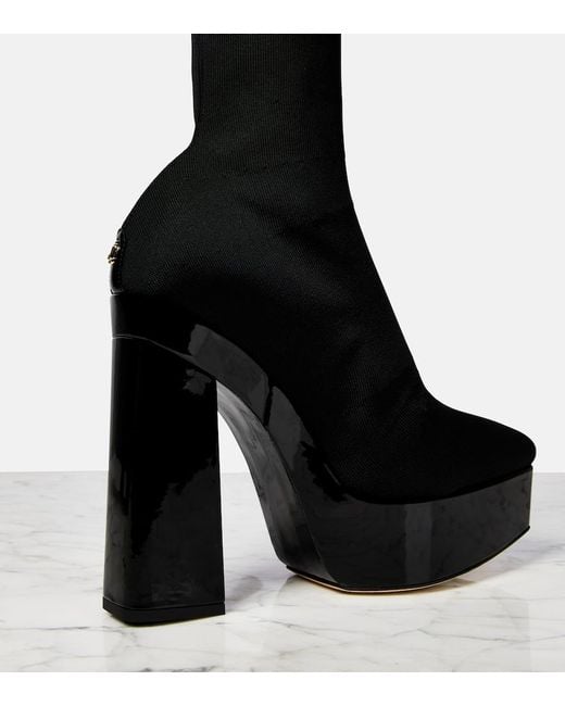 Jimmy Choo Black Giome 140 Platform Sock Boots