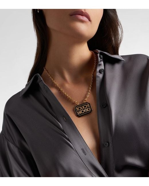Marie Lichtenberg Metallic Scapular 18Kt And Ebony Pendant Necklace With Diamond