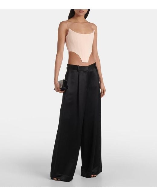 Alex Perry Natural Satin Bustier Top