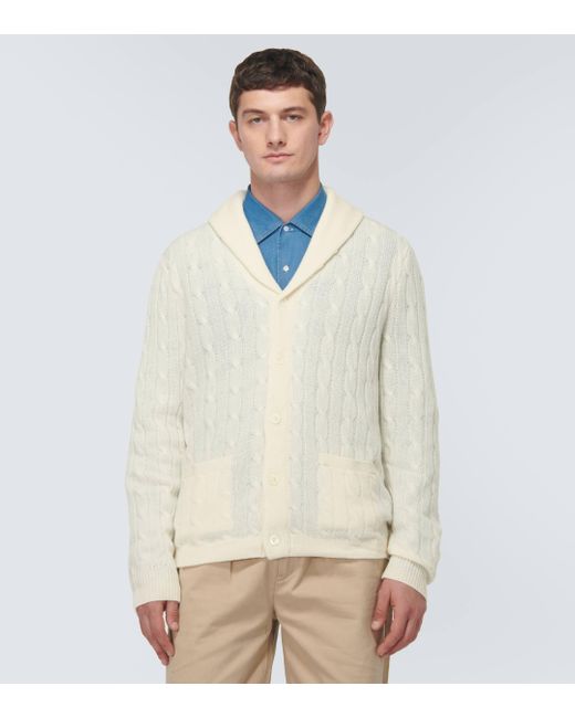 Polo Ralph Lauren White Cable-knit Cashmere Cardigan for men