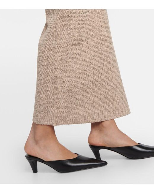 Totême Natural Knitted Off-Shoulder Midi Dress