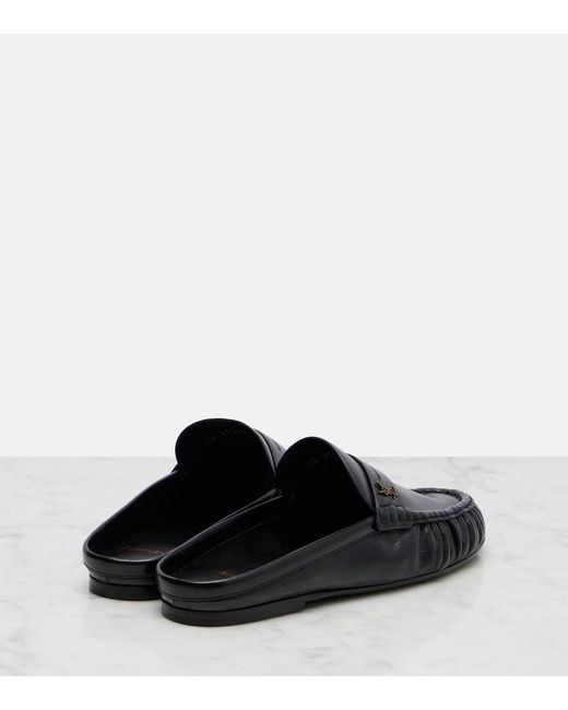 Saint Laurent Black Le Loafer Leather Mules