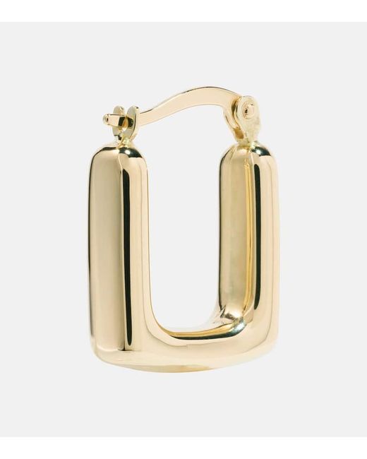 STONE AND STRAND Metallic Squared Off 14kt Gold Hoop Earrings