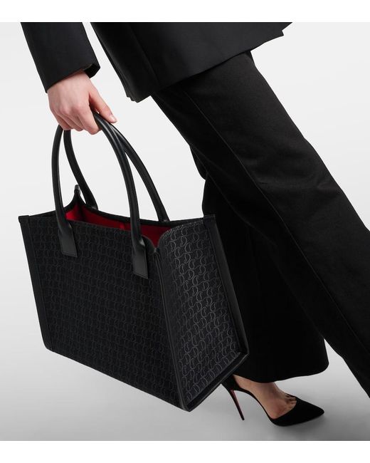 Christian Louboutin Black Tote By My Side E/W Large aus Canvas