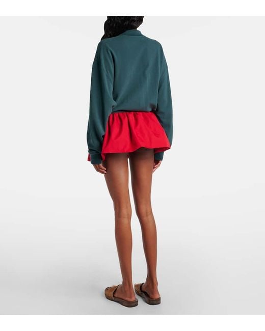 Miu Miu Red Minirock Aus Baumwollpopeline