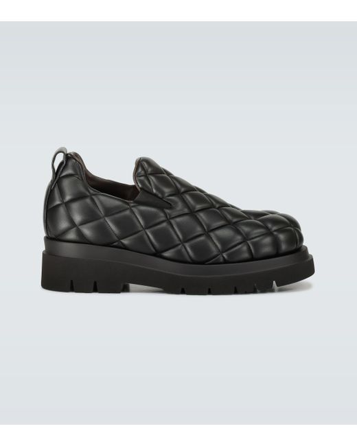 Bottega Veneta Black Quilted Leather Shoes for men