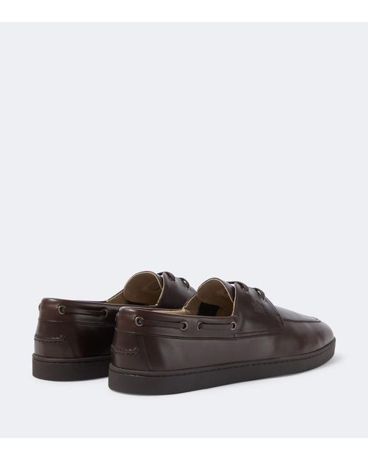 Church's Brown Peebles Leather Boat Shoes for men