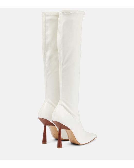Gia Borghini White Rosie 8 Faux Leather Knee-high Boots