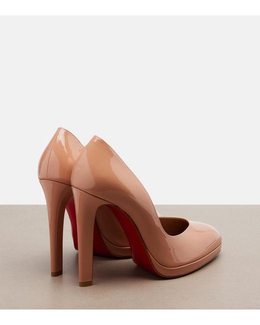 Christian Louboutin Brown Fannylove Patent Leather Pumps