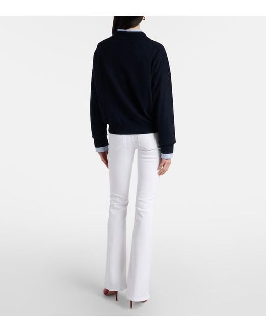 Veronica Beard White Beverly High-Rise Flared Jeans