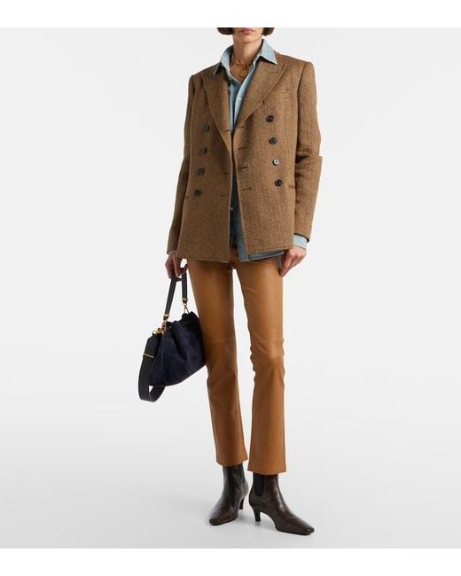 Stouls Brown Jp Twenty Leather Slim Pants