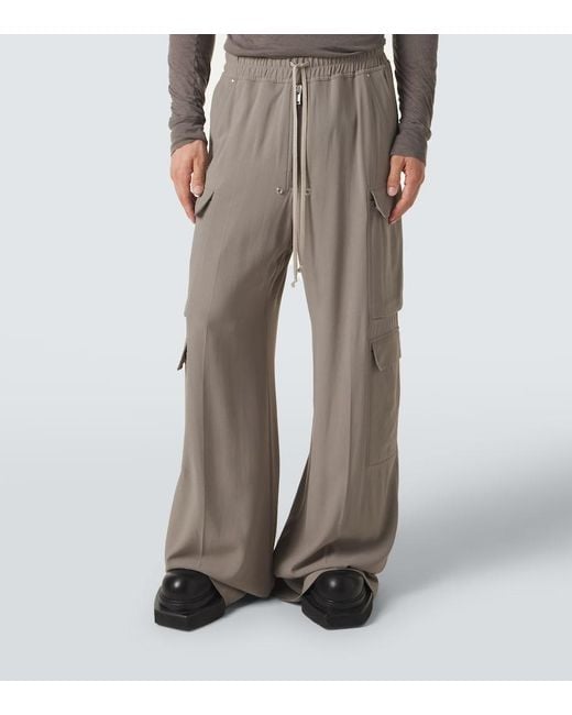 Rick Owens Gray Cargobelas Cady Cargo Pants for men