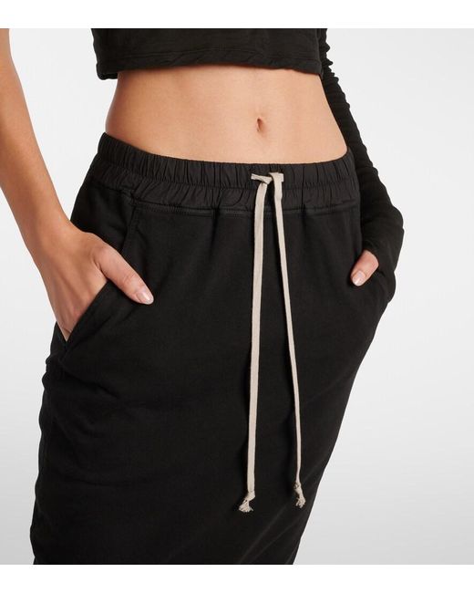 Rick Owens Black Pull On Pillar Maxi Skirt