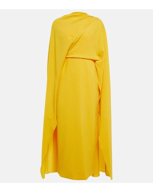 Roksanda Yellow Cape Midi Dress