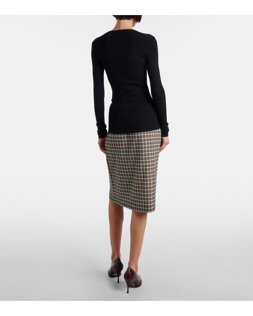 Prada Black Wool And Silk-Blend Sweater